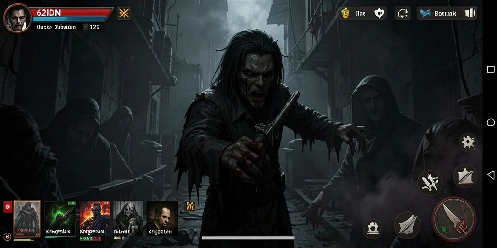 Screenshot gameplay menampilkan momen menyeramkan dari 62IDN.