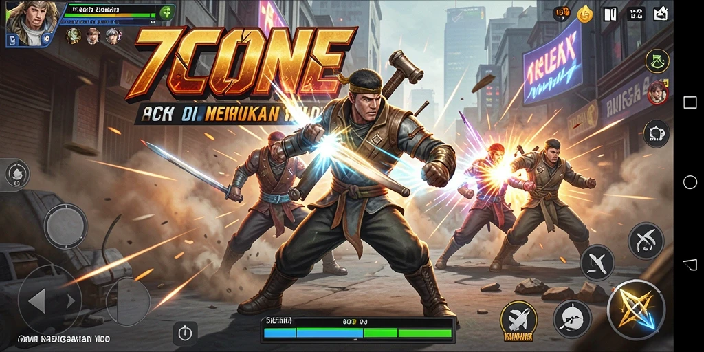 Gameplay mendebarkan penuh aksi di 7CONE.