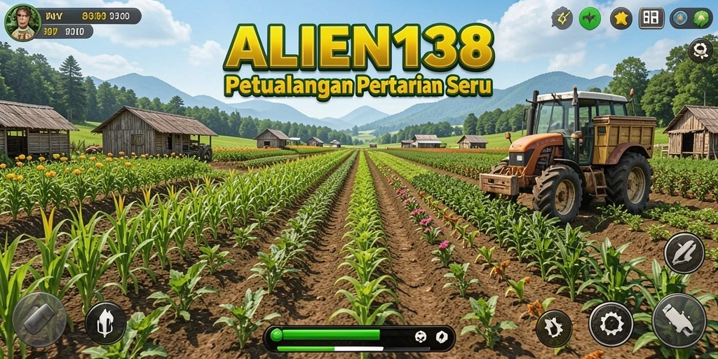 Tampilan gameplay seru dari ALIEN138 dengan aksi bertani yang menarik.