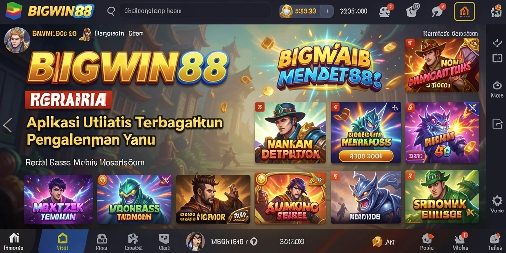 Tangkapan layar BIGWIN88 menampilkan antarmuka utilitas yang sederhana dan fungsional.