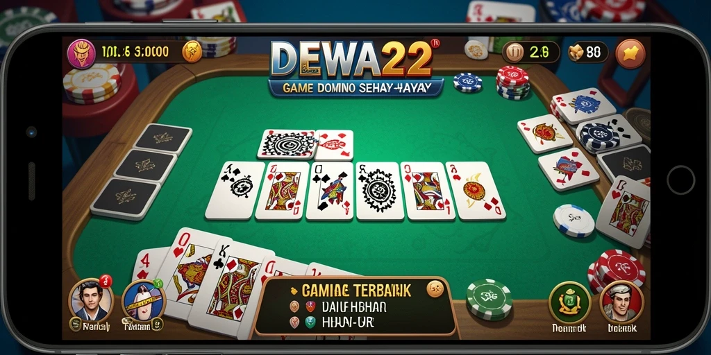 Screenshot DEWA22 yang menampilkan gameplay seru permainan Domino.