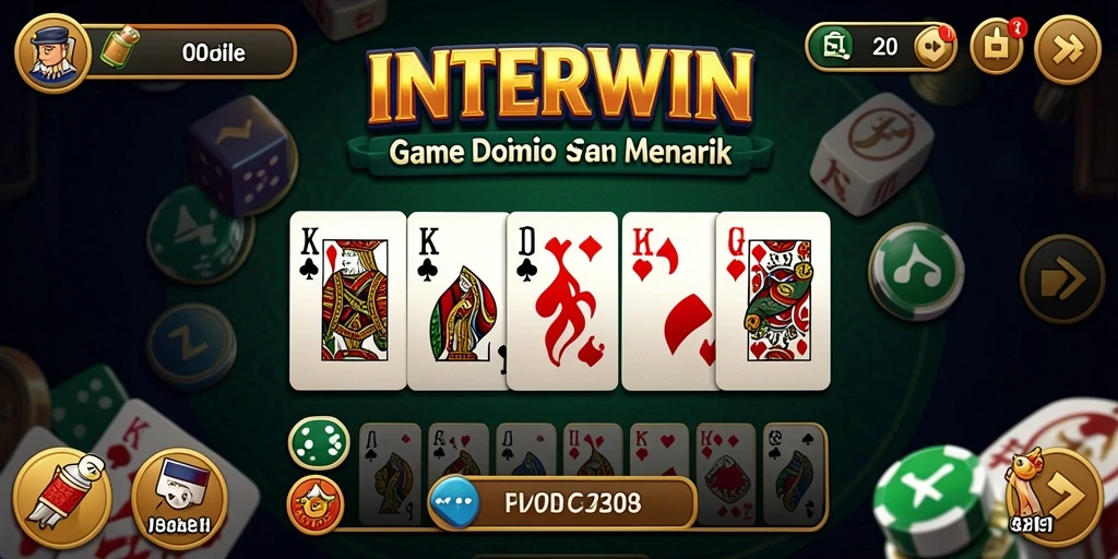 Screenshot gameplay INTERWIN menampilkan permainan domino yang seru.