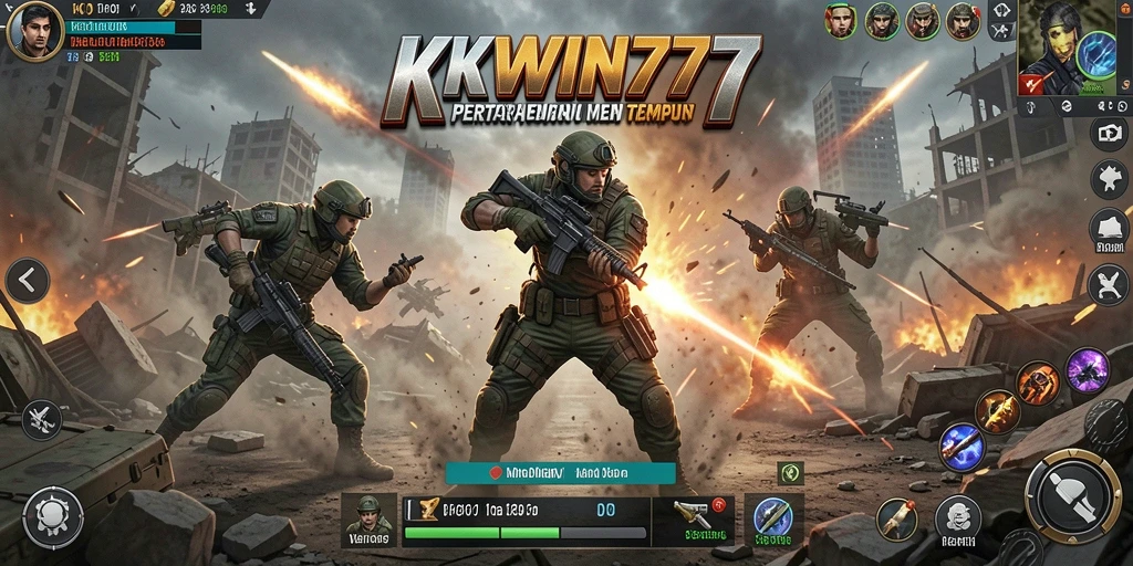 Screenshot KKWIN777 menunjukkan pengalaman bermain Battle Royale yang mendebarkan.