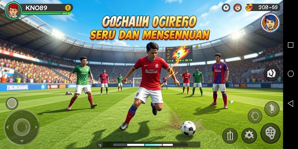 Screenshot gameplay KNO89 menampilkan aksi seru dalam pertandingan olahraga.