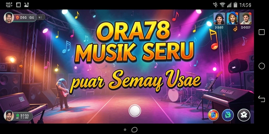Tampilan screenshot <strong>ORA78</strong> menunjukkan pengalaman bermain seru dengan berbagai lagu.