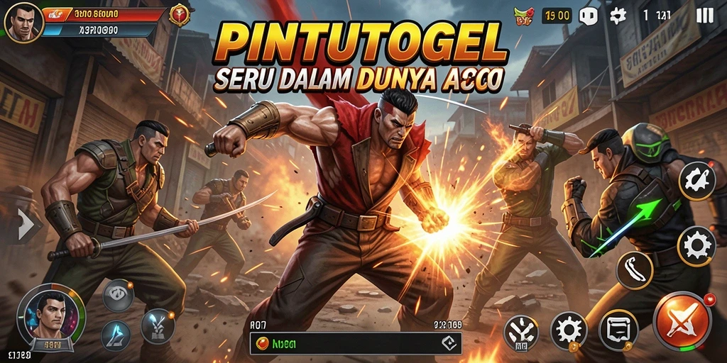 Tampilan gameplay PINTUTOGEL dengan aksi mendebarkan dan karakter yang unik.
