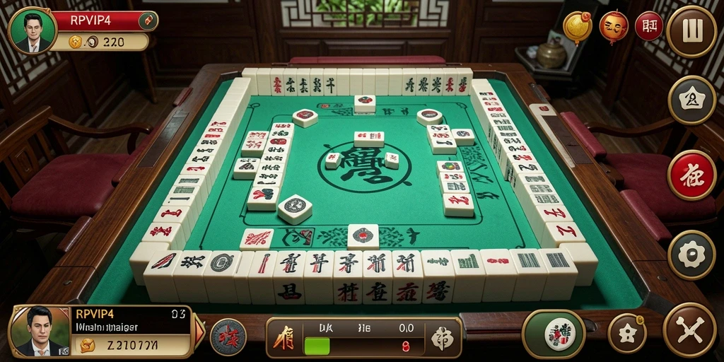 Screenshot utama RPVIP4 menampilkan gameplay menegangkan Mahjong.