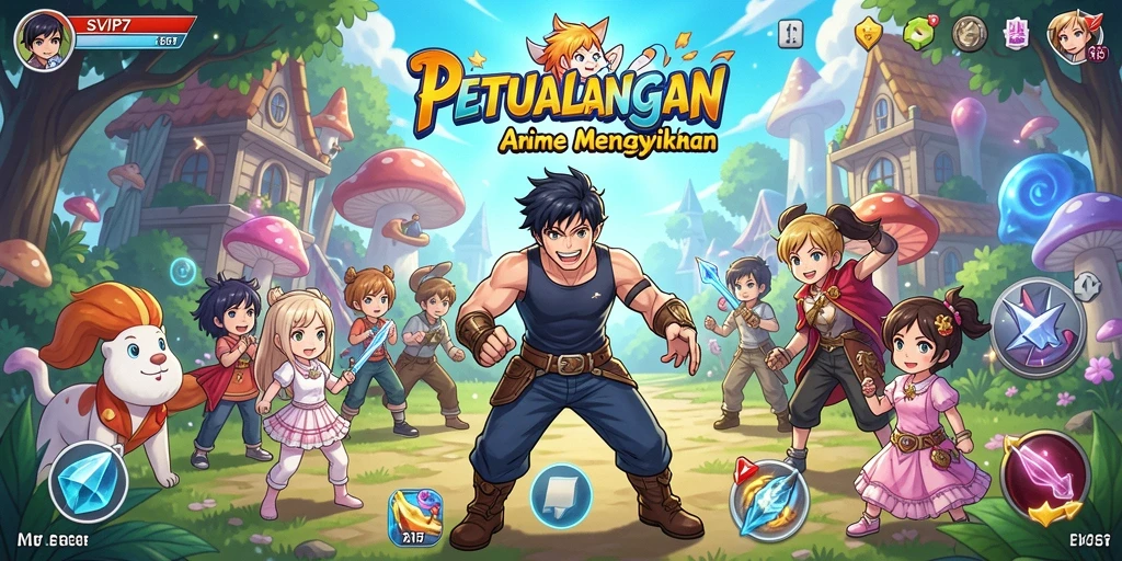 Tampilan gameplay seru di SVIP7 dengan karakter anime yang menawan.
