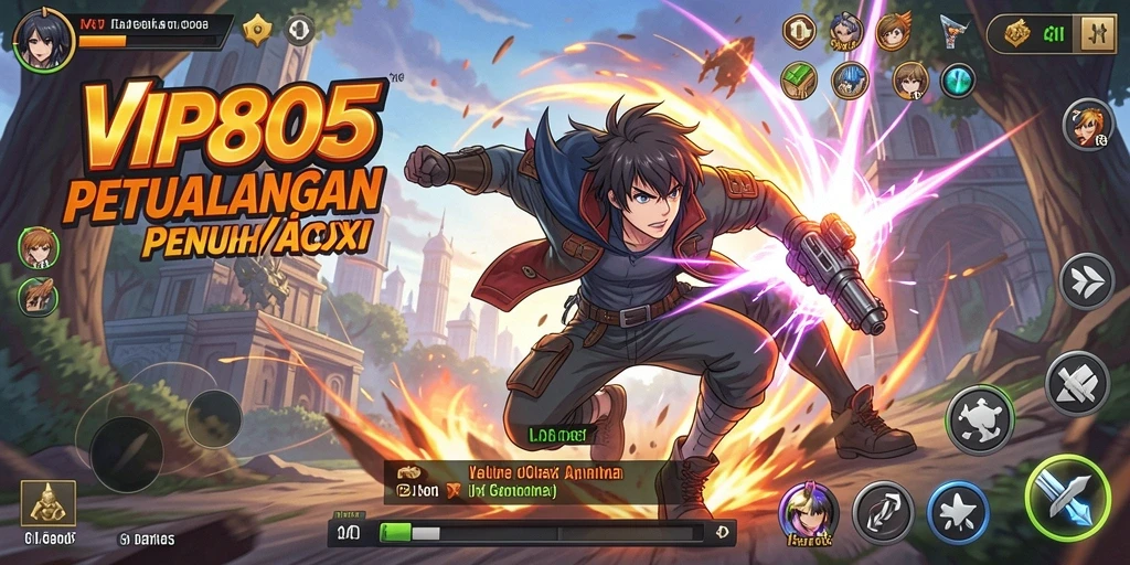 Tampilan gameplay dari VIP805 dengan karakter Anime yang menawan.