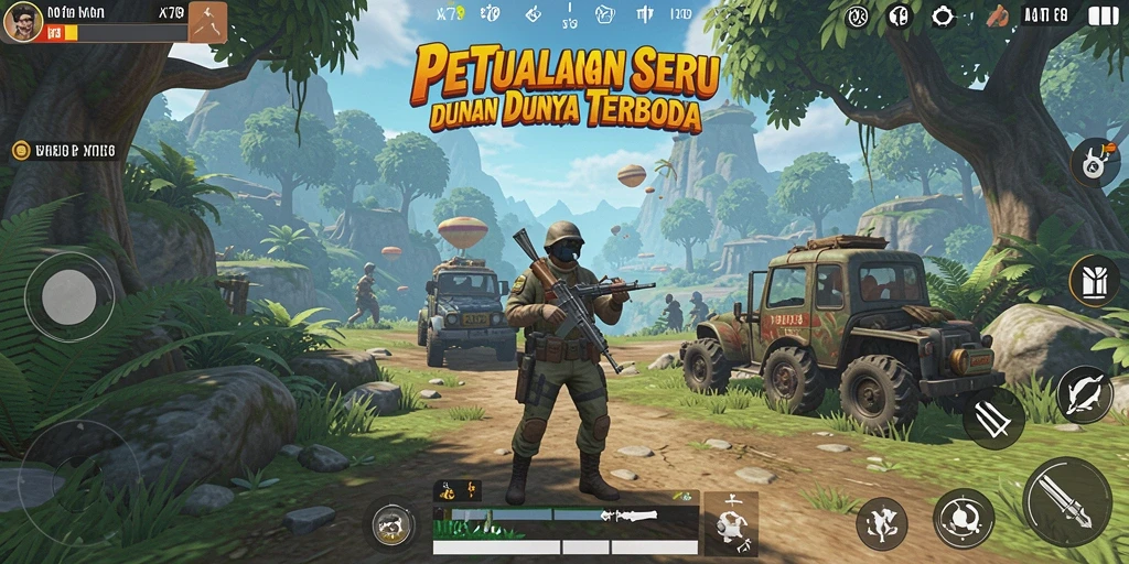Tangkapan layar dari gameplay X78 yang menunjukkan eksplorasi dunia terbuka.